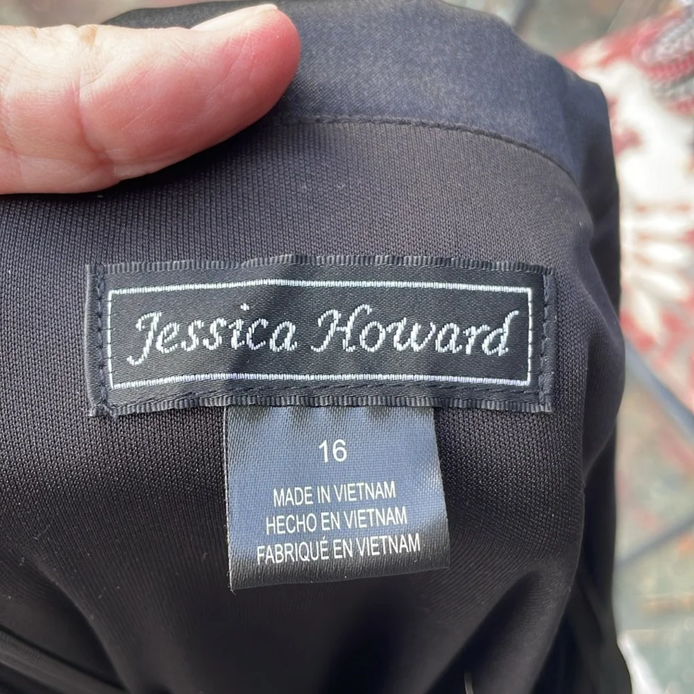 Jessica Howard velvet portrait satin collar dress